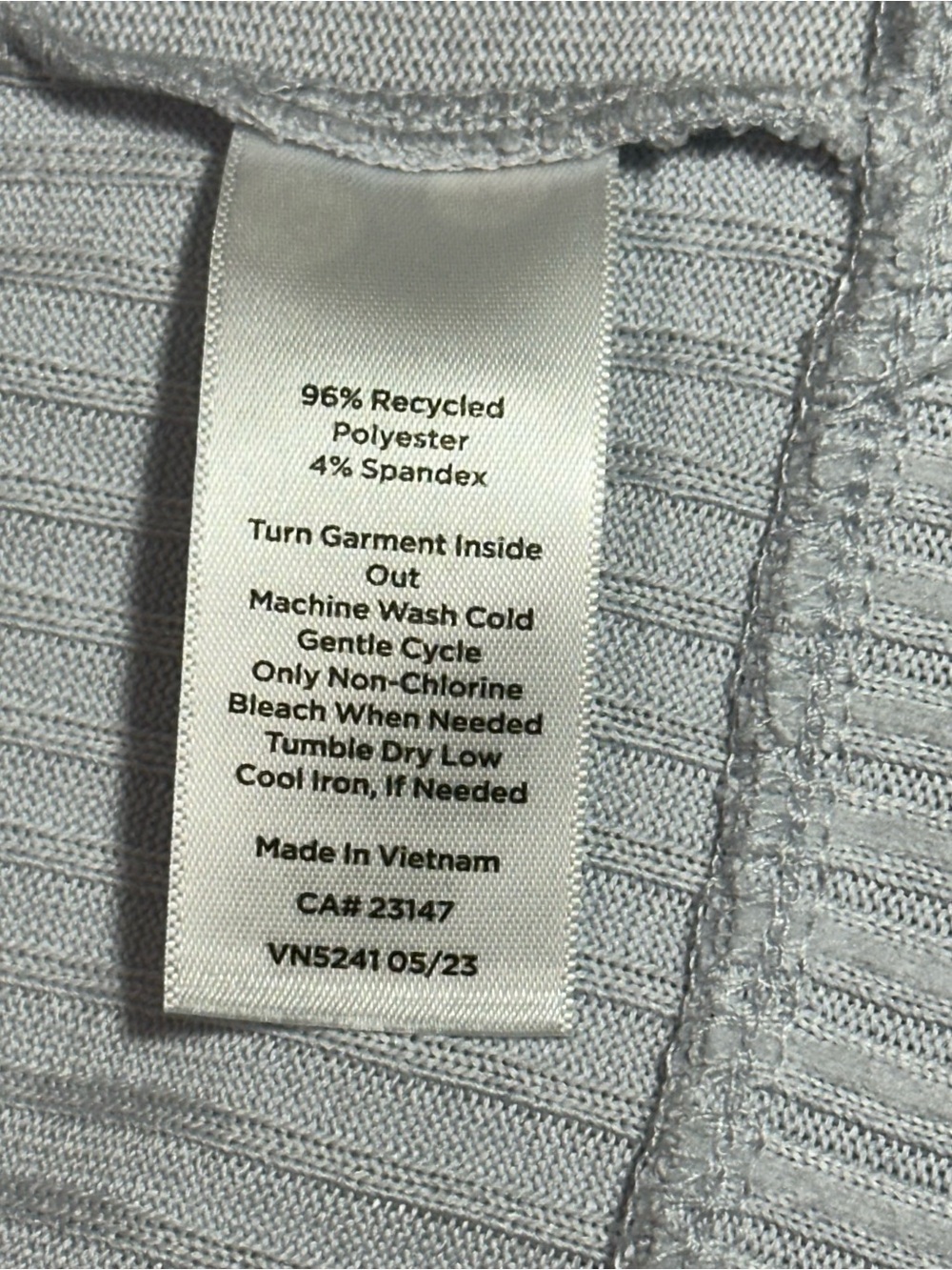 Open-Front Light Gray Ribbed-Trim Cardigan - Picture 6 of 6